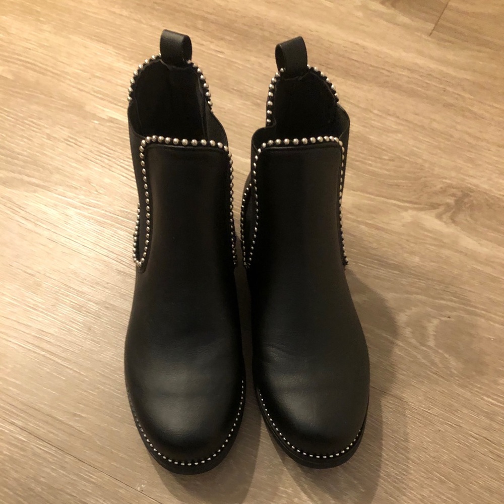 Black combat booties